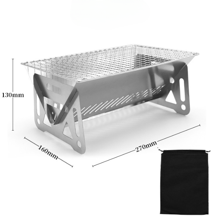 Churrasqueira portátil e montável de aço Camping BBQ