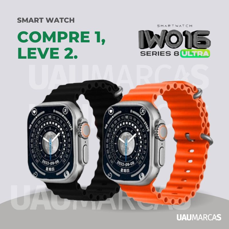 Combo 2x1 Relógio Smartwach IWO 16 Compre 1 Leve 2