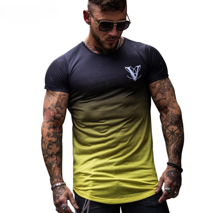 Camiseta T Shirt Masculina Casual Academia Gradient