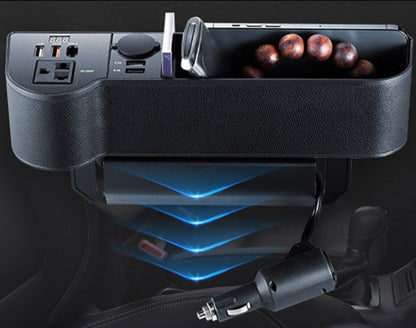 Organizador Para Carro MultFul Com Tomada e Entrada Para Carregar Eletrônicos