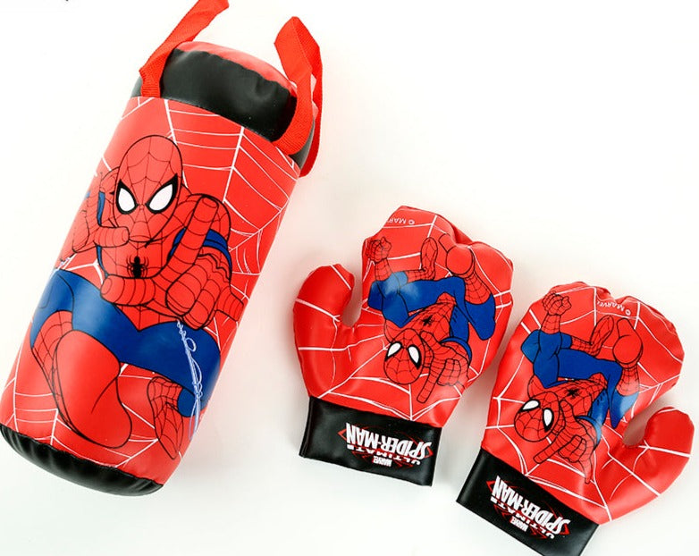 Brinquedo Boxe Luvas e Saco de Pancadas Homem Aranha