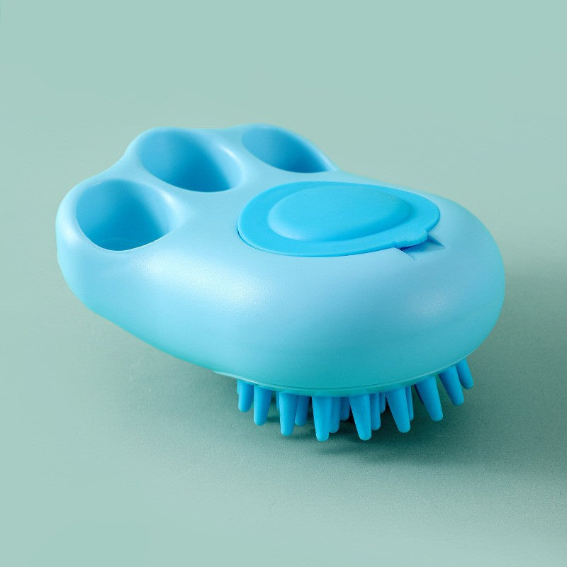 Escova Porta Shampoo Pet Silicone Banho para Cachorro e Gato