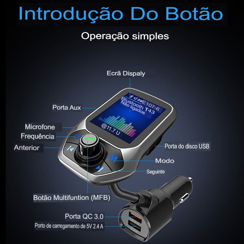 Transmissor de Áudio e Radio Portátil Martt