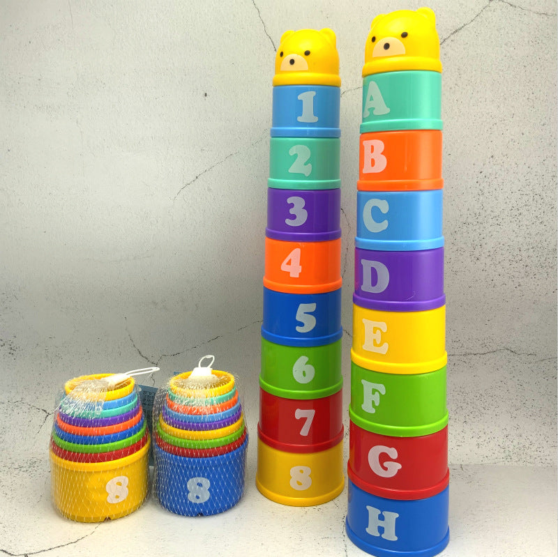 Brinquedo Educacional Copos Letras e Números Infantil