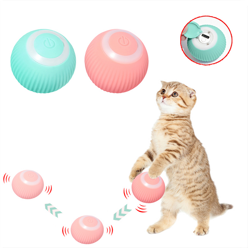 Bola Interativa para Gato Automática Rotação 360° USB