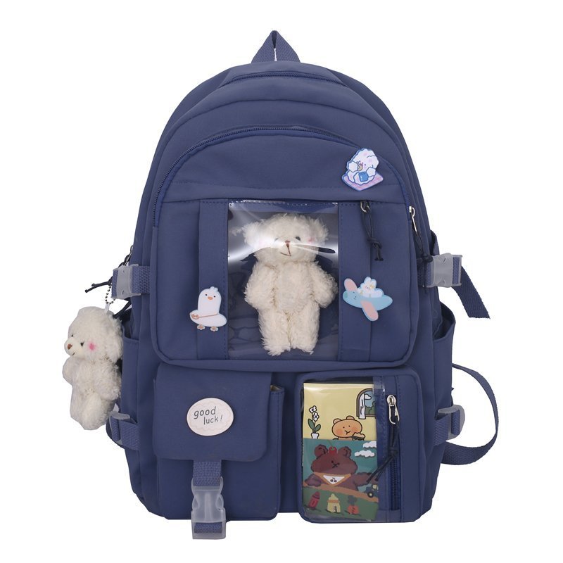 Mochila Estilo Coreano Multi Bolsos Kawaii