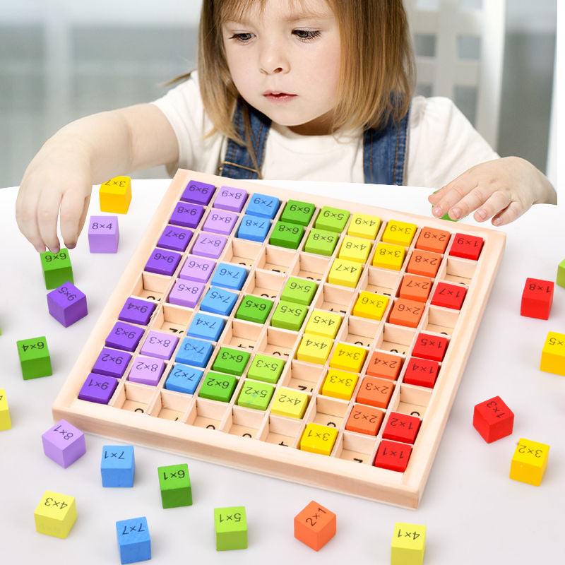 Brinquedo de Madeira Tabela de Multiplicação Montessori