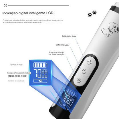 Lixa Elétrica de Unhas Para Gatos e Cachorros PetCare