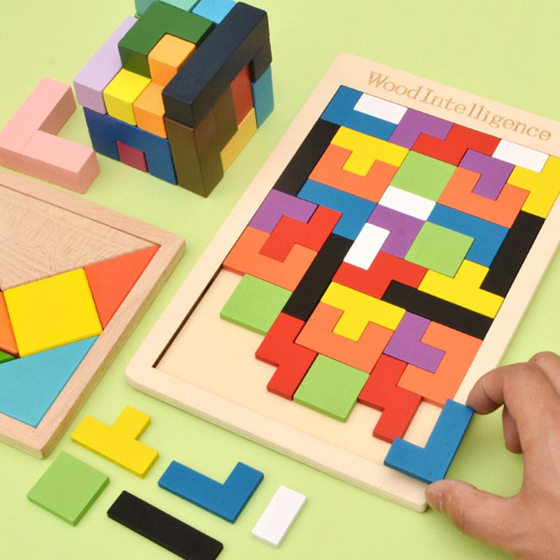 Brinquedo Quebra-Cabeça Tangram Colorido Infantil PuzzleColorful