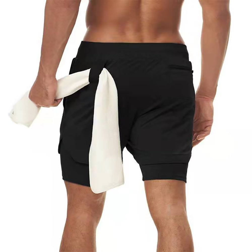 Bermuda Shorts Masculina Corrida Running 2 em 1 Secagem Fácil