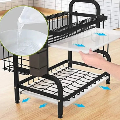 Escorredor de Pratos 2 Camadas com 2 Tábuas de Drenagem PRATEX