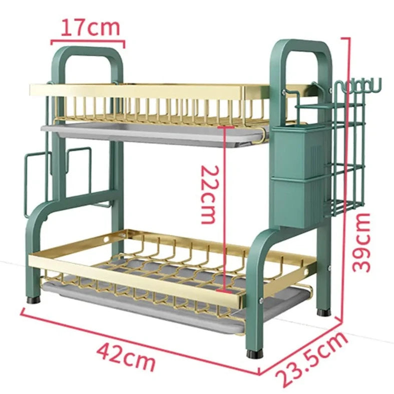 Escorredor de Pratos 2 Camadas com 2 Tábuas de Drenagem PRATEX