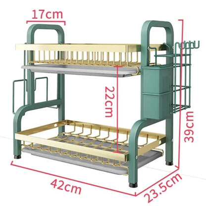 Escorredor de Pratos 2 Camadas com 2 Tábuas de Drenagem PRATEX