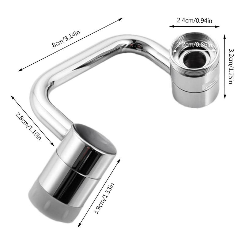 Extensor Giratório Inox de Torneira - Rotação de 1080°