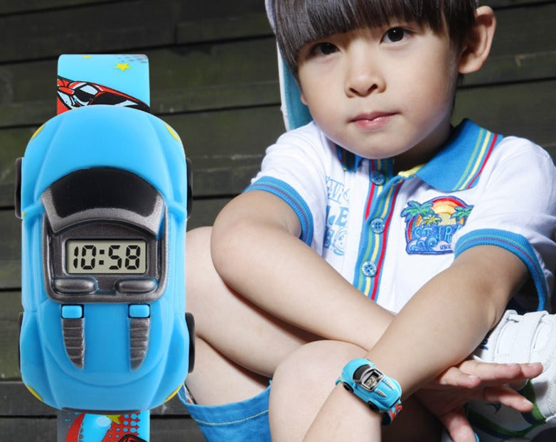 Relógio Infantil Carro Divertido Digital Colorful