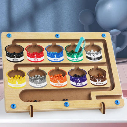 Brinquedo Cognitivo Cor Magnética e Número Labirinto Montessori