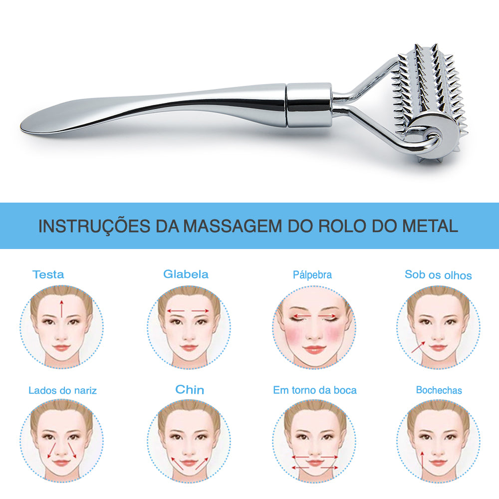 Rolo Massageador Facial Aço Inoxidável SPA Care