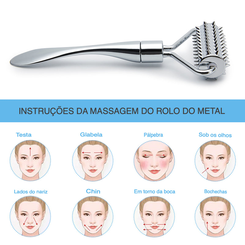 Rolo Massageador Facial Aço Inoxidável SPA Care