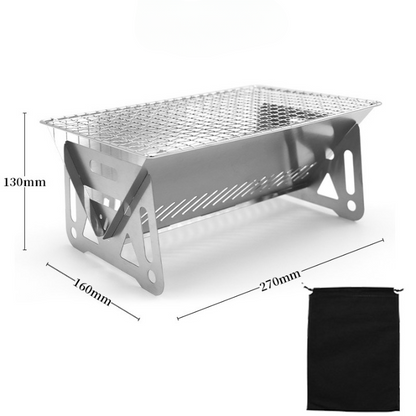 Churrasqueira portátil e montável de aço Camping BBQ